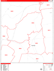 New Britain Wall Map Zip Code Red Line Style 2026